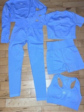 Royal Athletics 5 Piece Seamless Yoga Set Blue Women’s M